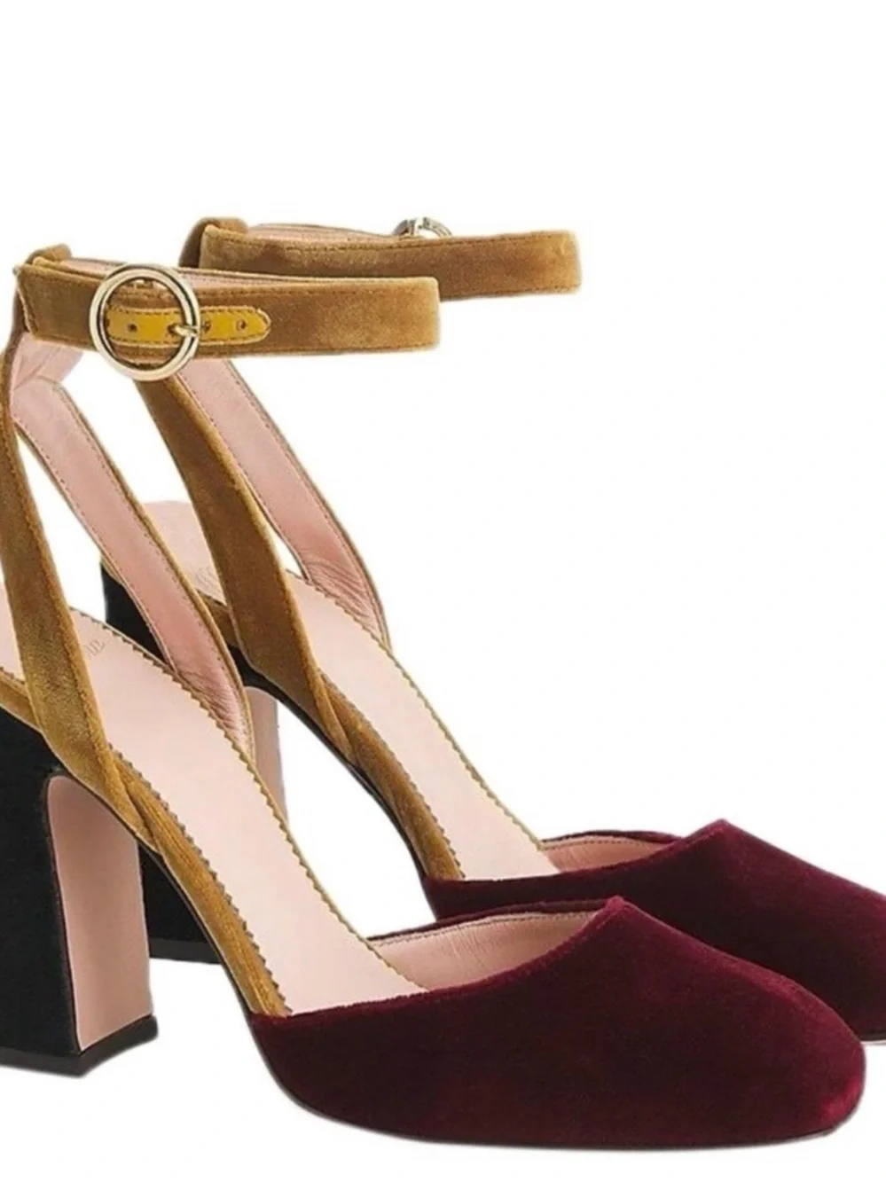 J Crew Harlow Multi Velvet Pumps - Burgundy Dark Green and Mustard 11 - Picture 1 of 6